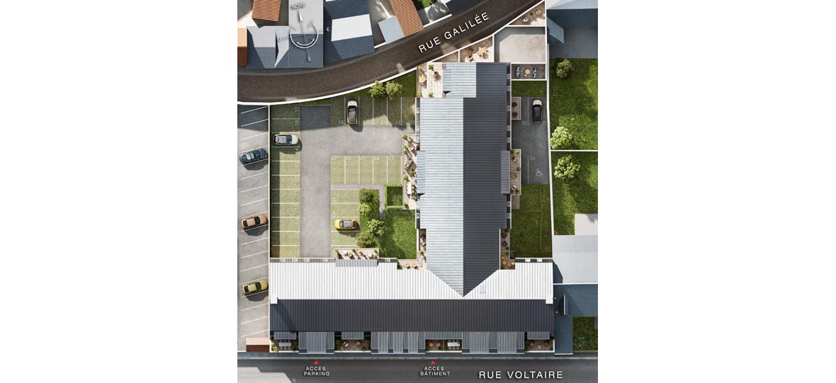 Appartement Type 4 avec terrasse, programme neuf « Le Carré Voltaire » en plein centre ville de BOURGES