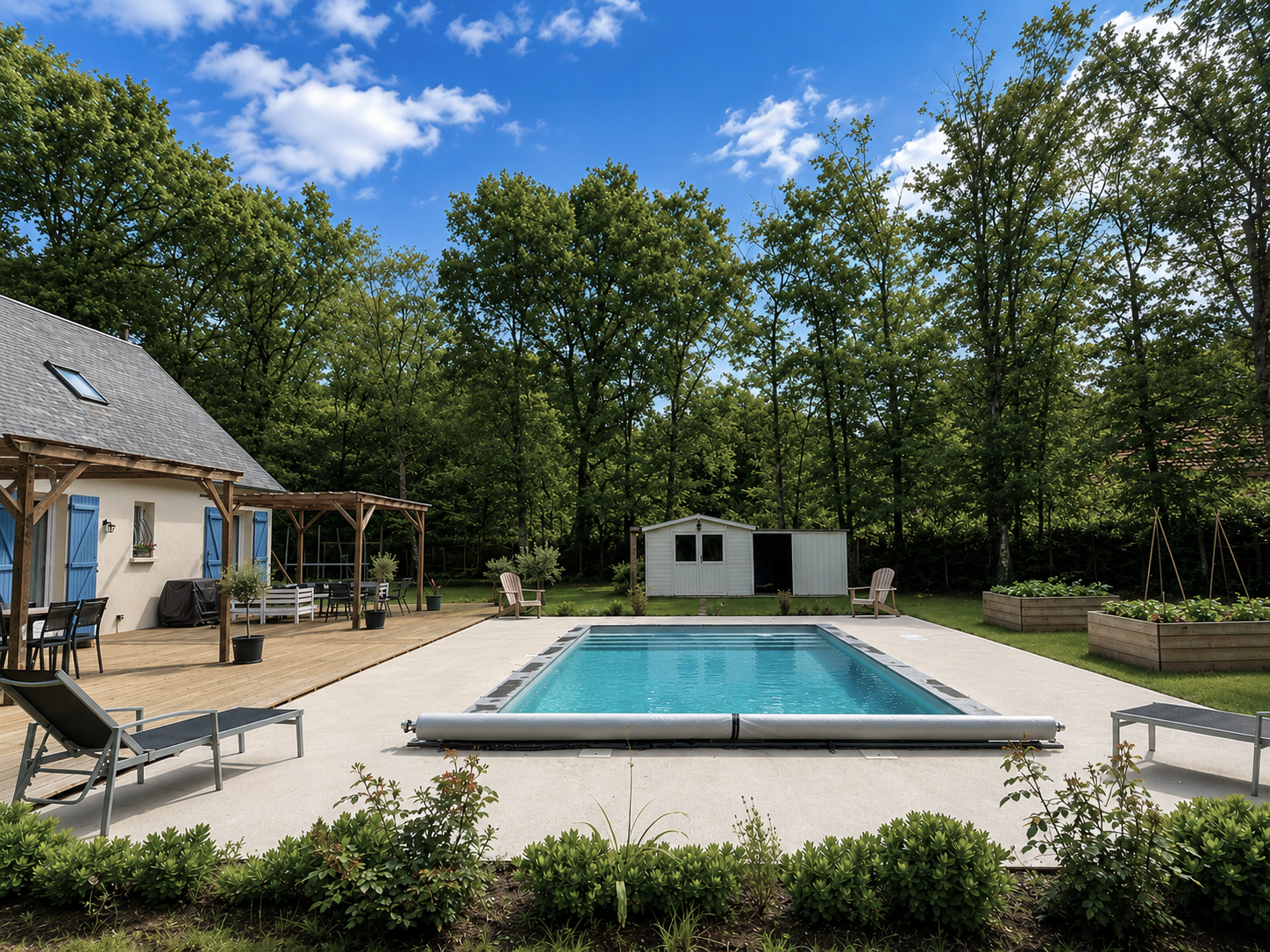 Charmante maison de famille sur 160 m² avec piscine, rénovée avec goût située dans un environnement boisé